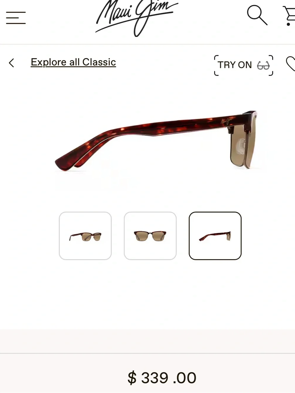 Maui Jim Kawika Brown and Gold Frame with Brown Lenses